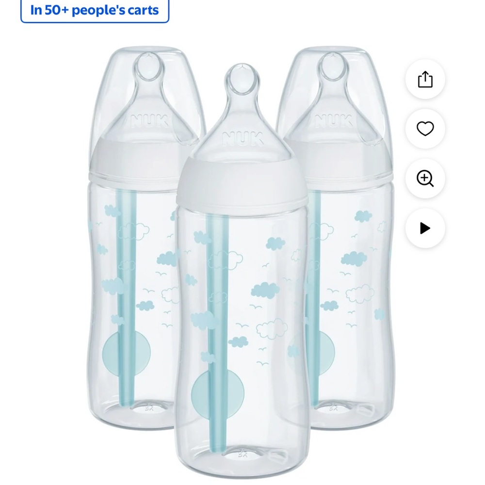 NUK Baby Bottles with Blue Cloud Design